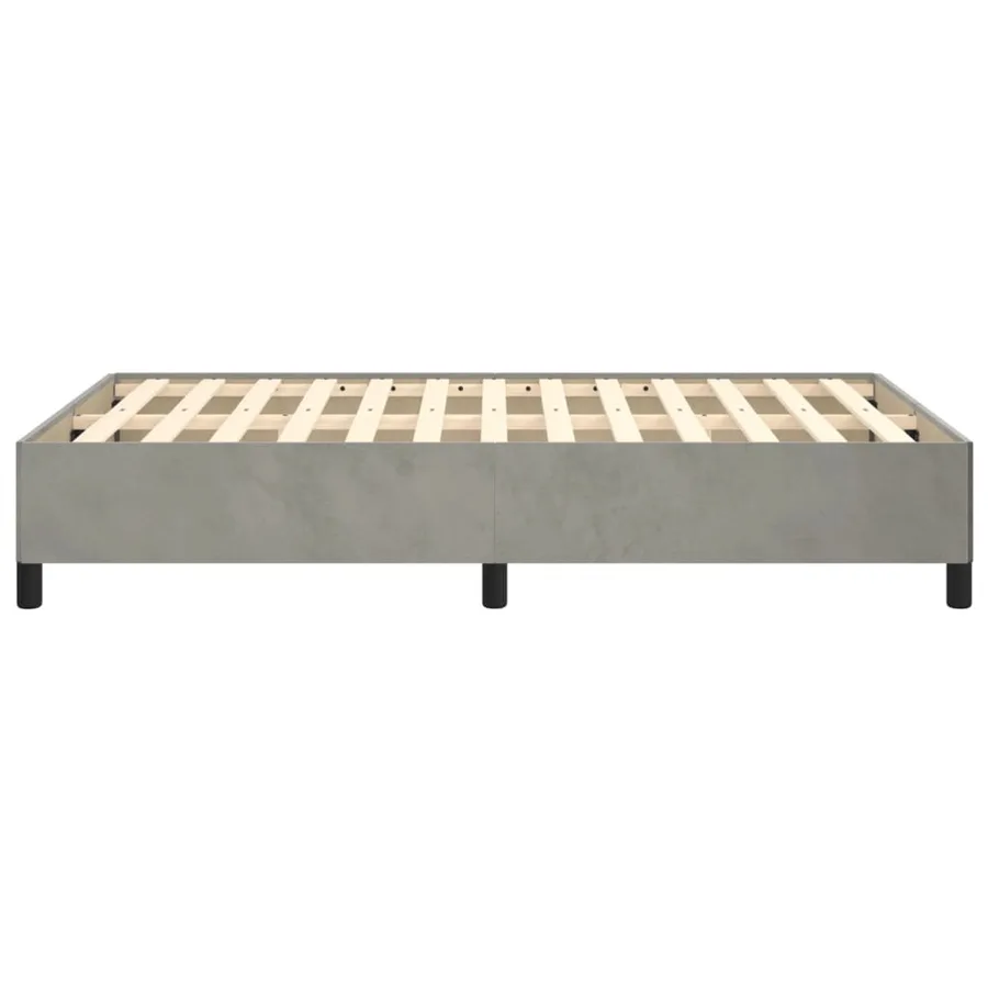 Bed frame without mattress light grey 120x200 cm velvet - 6