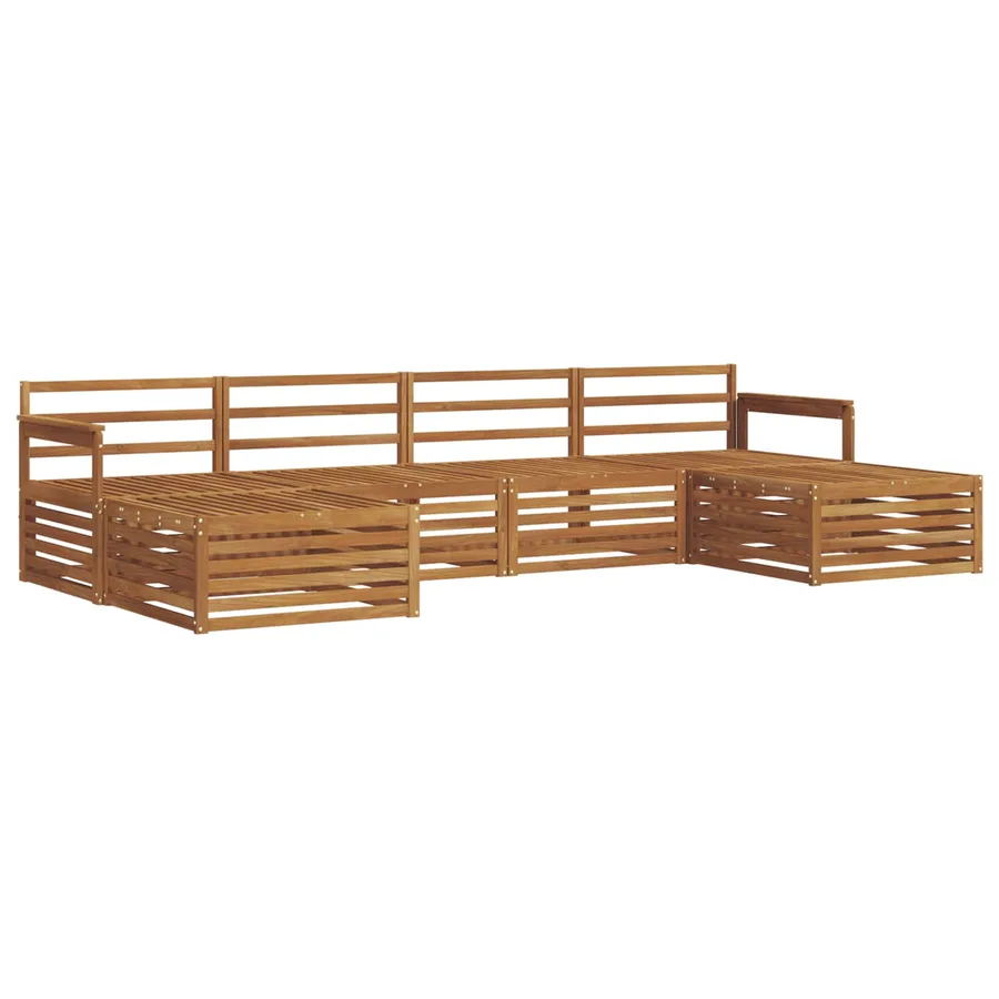 Ensembles de canapés 6 pcs Naturel Bois d'Acacia Massif - 2