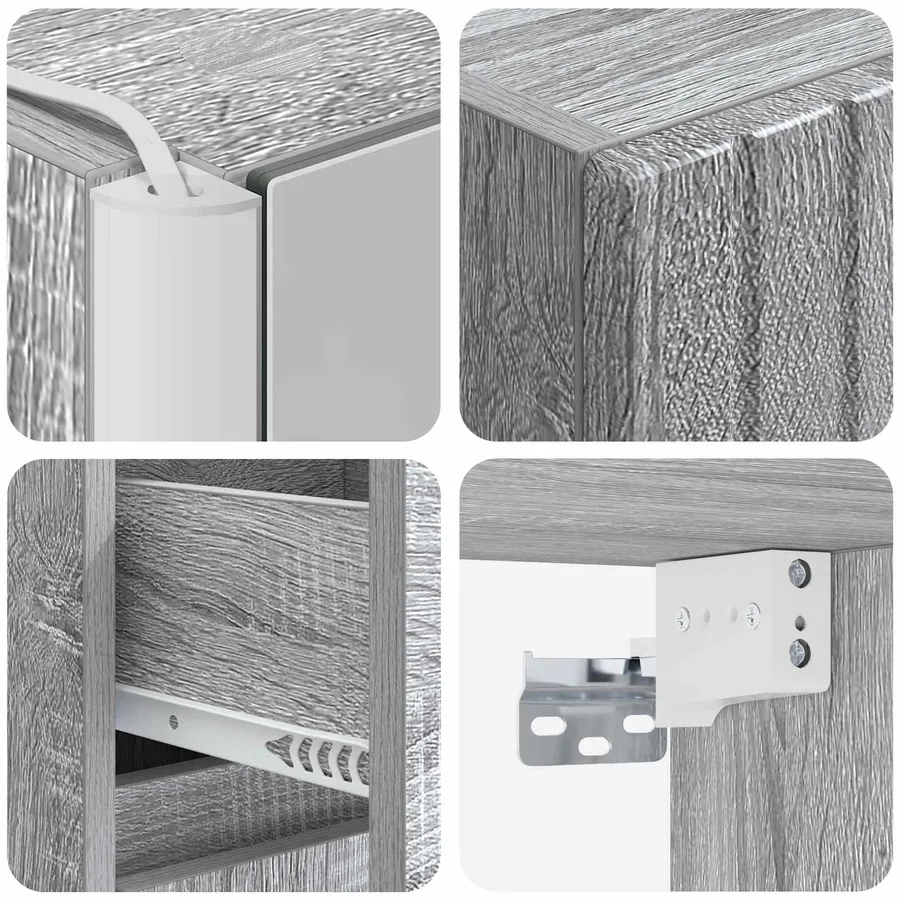 Ensemble de mobilier de salle de bain 4 pcs Sonoma gris - 6