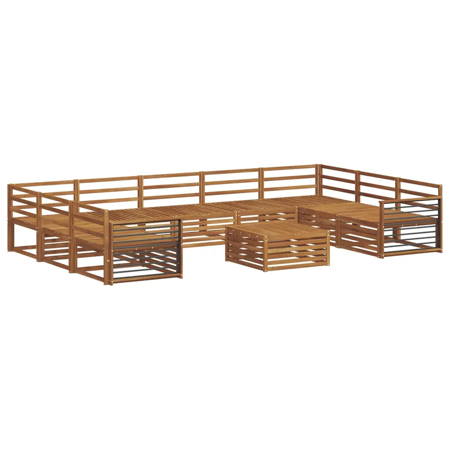 Ensembles de canapés 10 pcs Naturel Bois d'Acacia Massif - 2