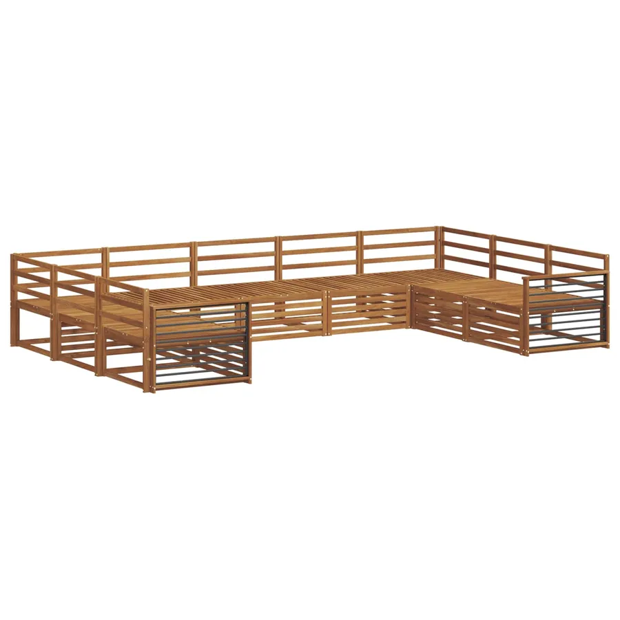 Ensembles de canapés 9 pcs Naturel Bois d'Acacia Massif - 2