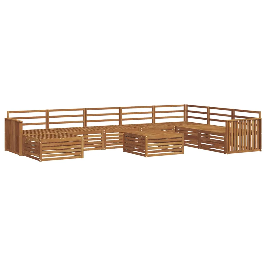 Ensemble de canapés d'extérieur 9 pcs Naturel - 2