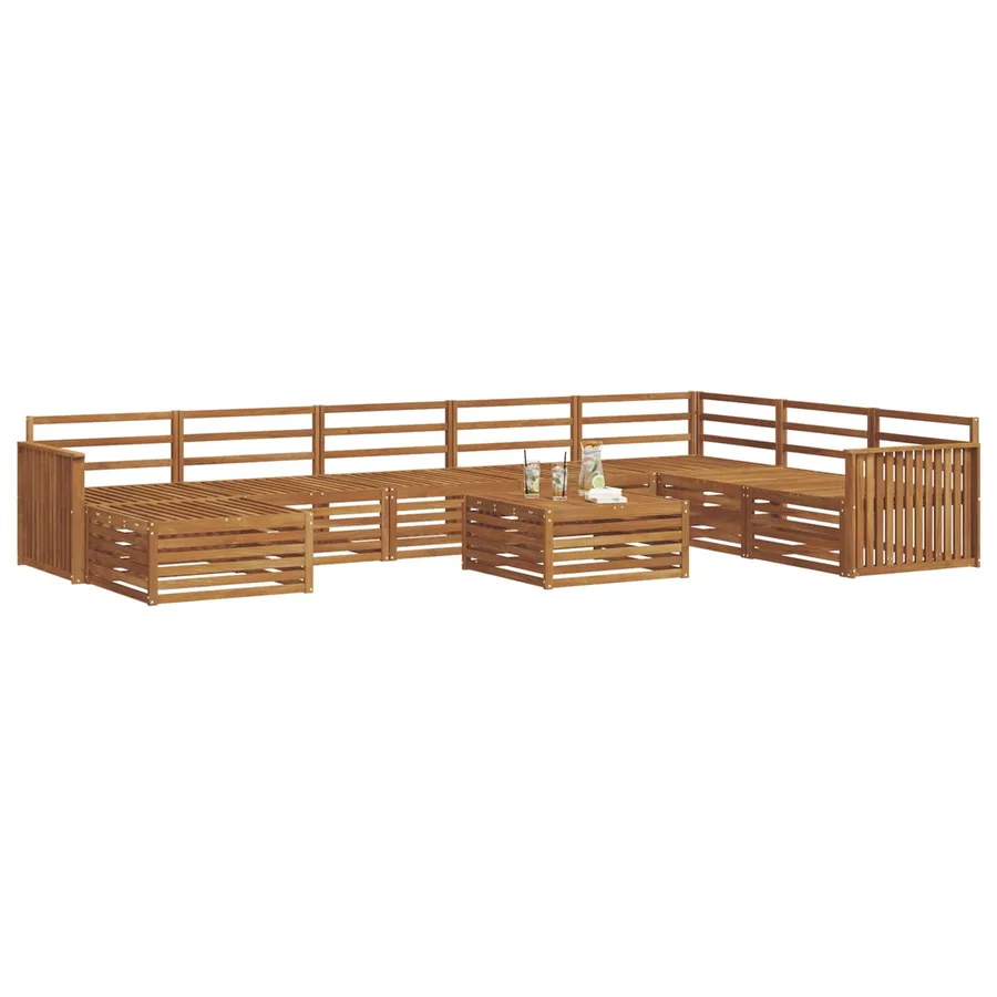 Ensemble de canapés d'extérieur 9 pcs Naturel - 3