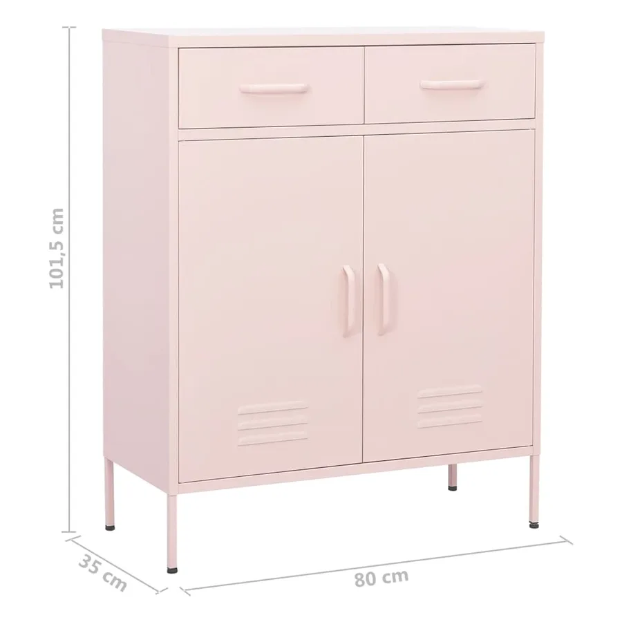 Armoire de rangement Rose 80x35x101,5 cm Acier - 10