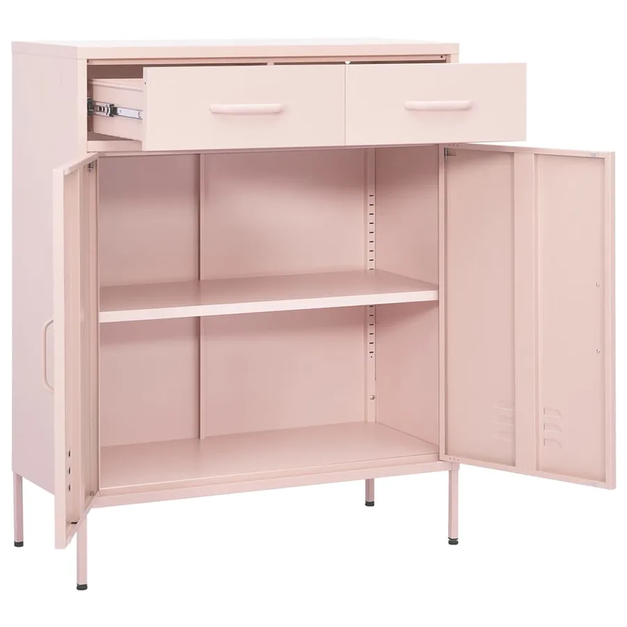 Armoire de rangement Rose 80x35x101,5 cm Acier - 5