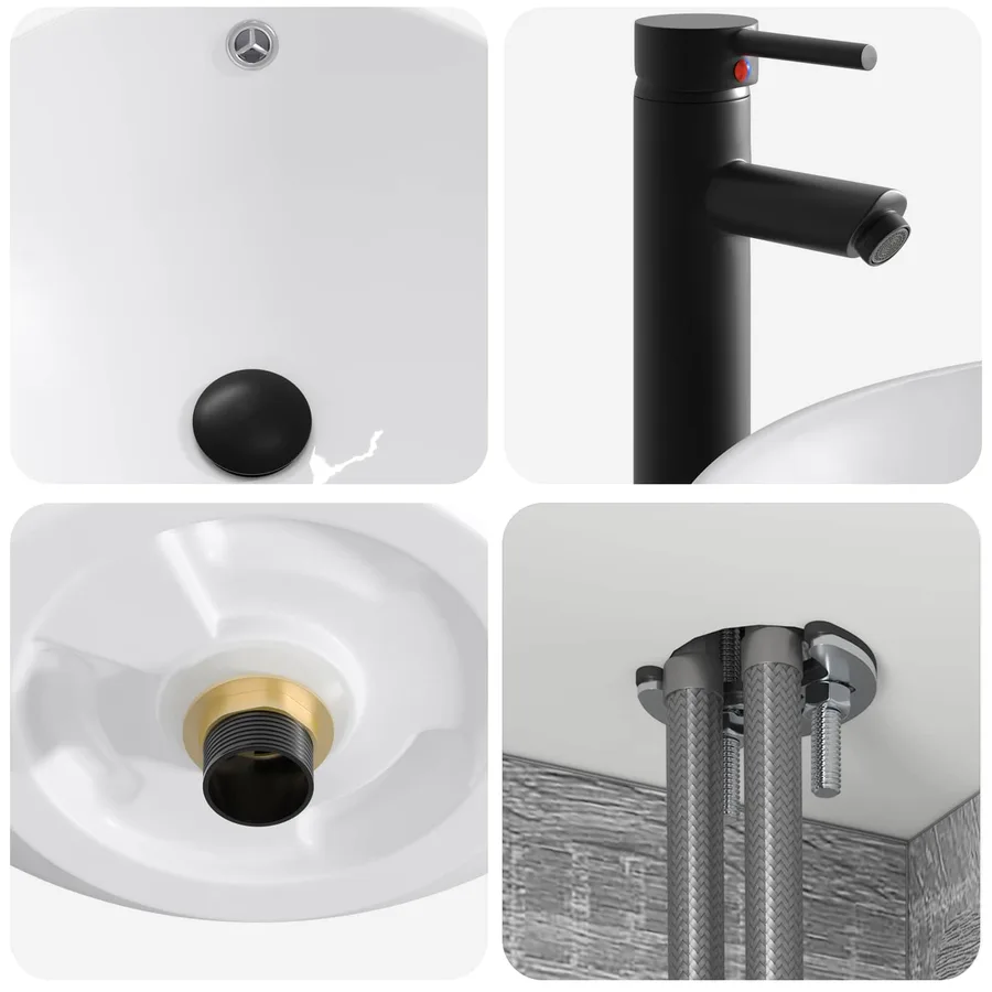 Ensemble de mobilier de salle de bain 4 pcs Sonoma gris - 7