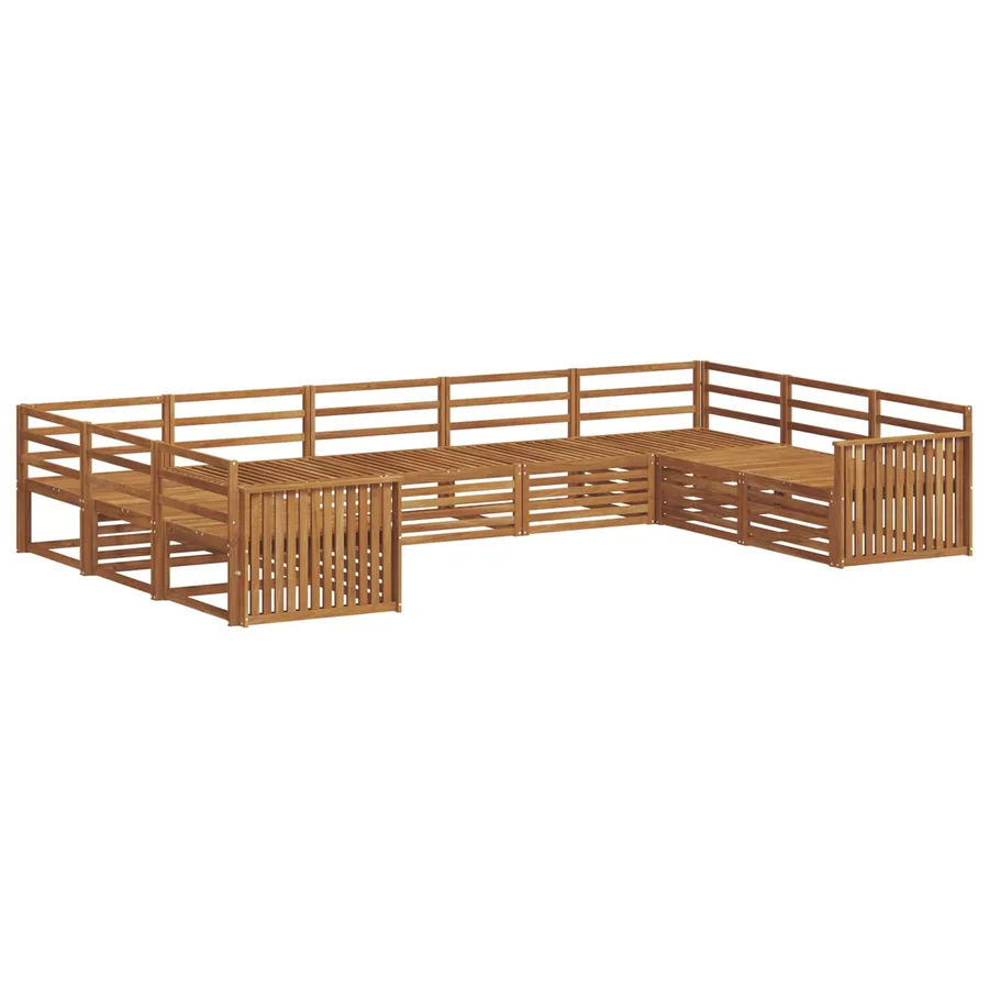 Ensemble de canapés d'extérieur 9 pcs Naturel - 2