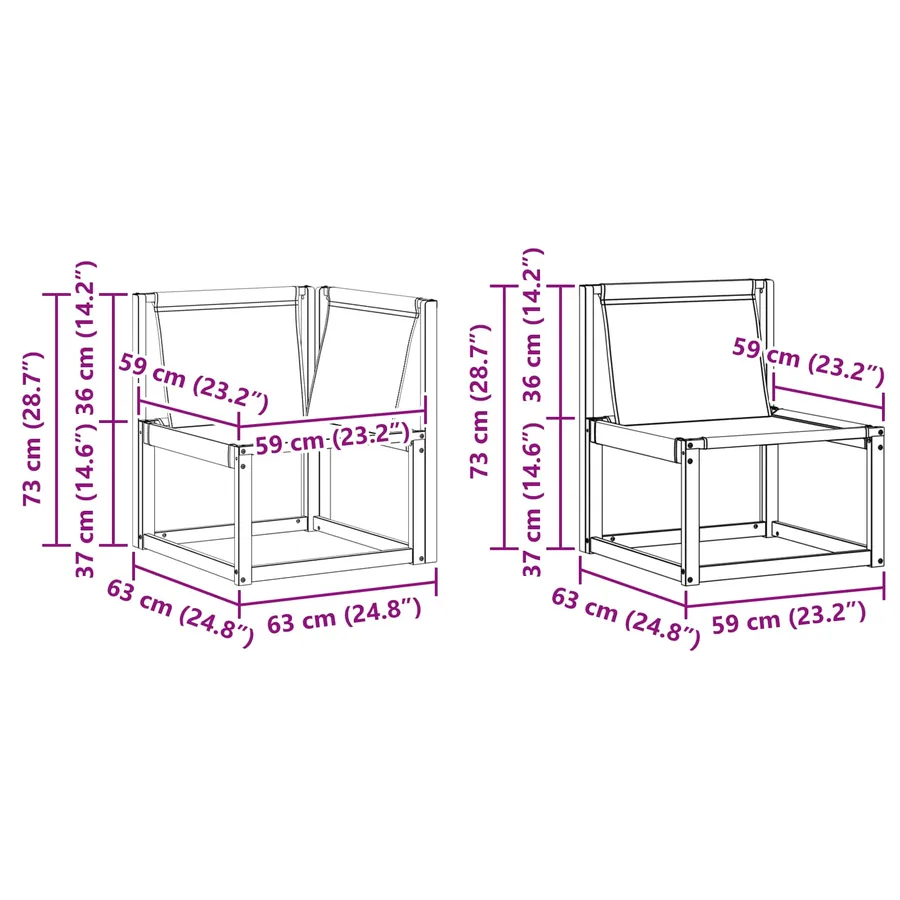 Ensemble de canapés d'extérieur 4 pcs Naturel et Beige - 9