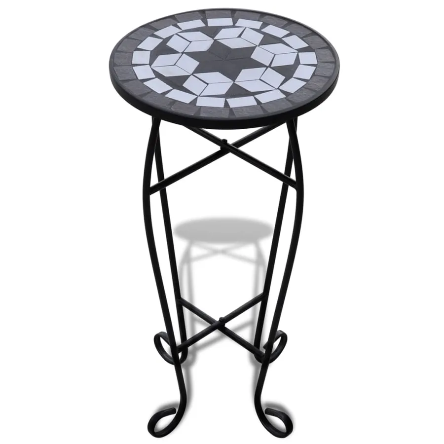 Table d'appoint Mosaïque Noir et blanc - 2