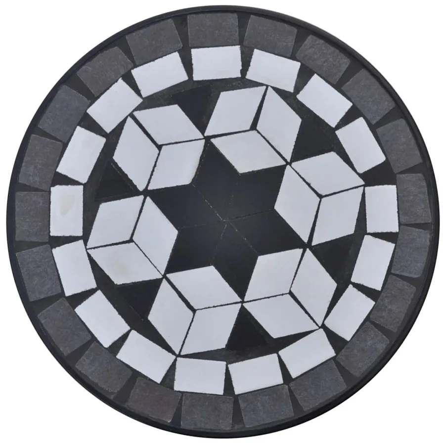 Table d'appoint Mosaïque Noir et blanc - 3