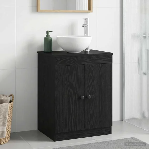 Armoire de salle de bain Noir 54 x 41 x 70 cm Bois d'ingénierie