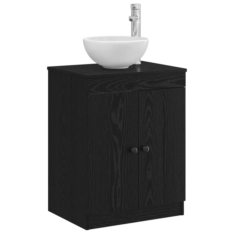 Armoire de salle de bain Noir 54 x 41 x 70 cm Bois d'ingénierie - 3