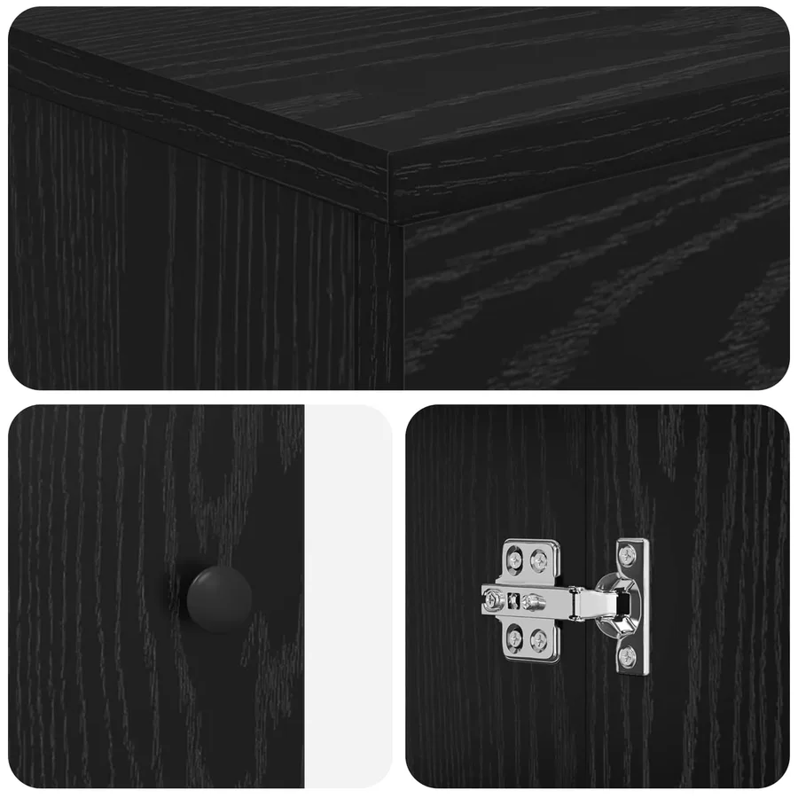 Armoire de salle de bain Noir 54 x 41 x 70 cm Bois d'ingénierie - 8