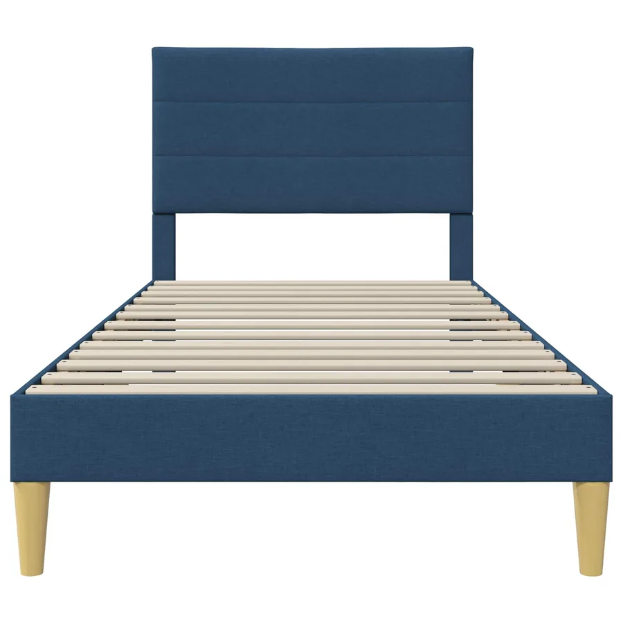 Cadre de lit avec tête de lit Bleu 80 x 200 cm Tissu - 4