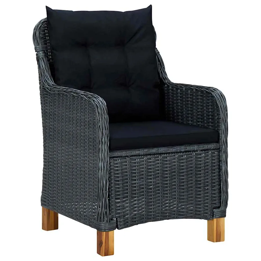 Ensemble à manger de jardin 7 pcs Gris foncé - 3