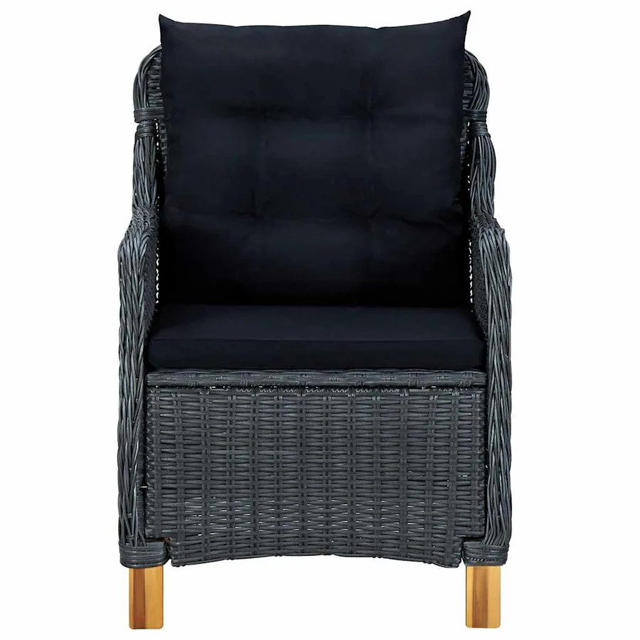 Ensemble à manger de jardin 7 pcs Gris foncé - 5