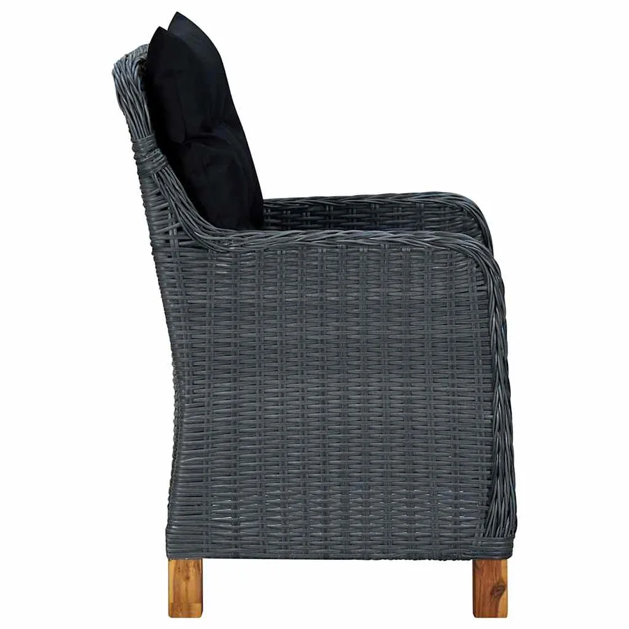 Ensemble à manger de jardin 7 pcs Gris foncé - 6