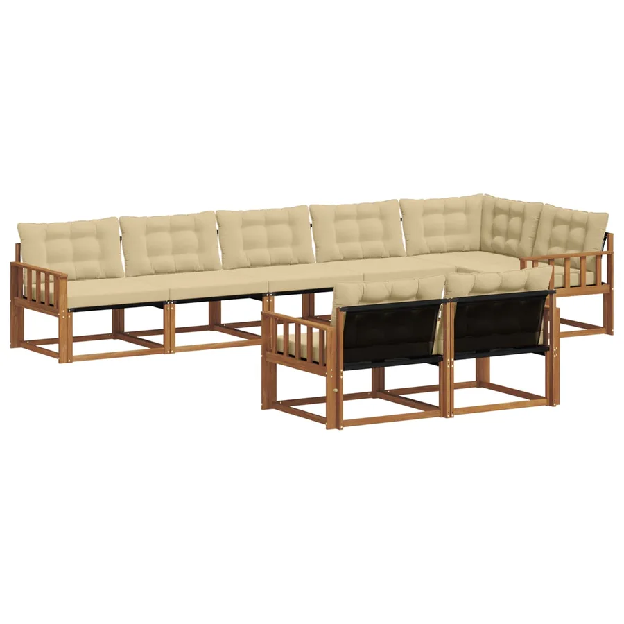Ensemble de canapés d'extérieur 8 pcs Naturel et Beige - 2