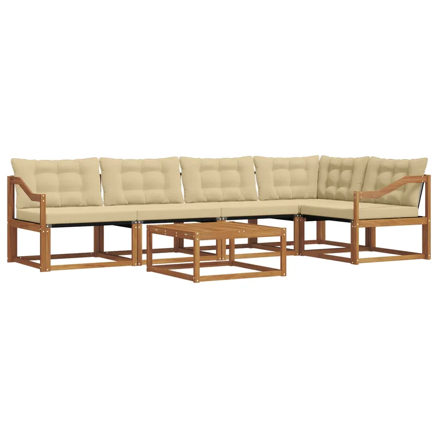 Ensemble de canapés d'extérieur 6 pcs Naturel et Beige - 2