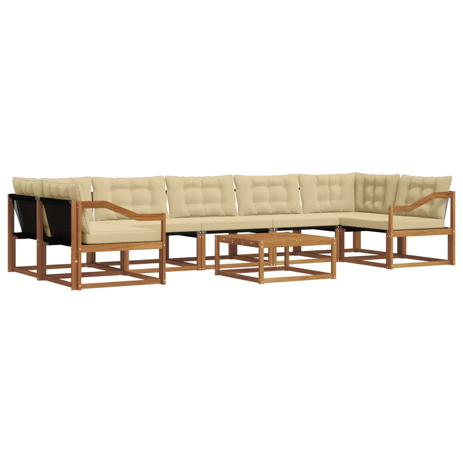 Ensemble de canapés d'extérieur 8 pcs Naturel et Beige - 2