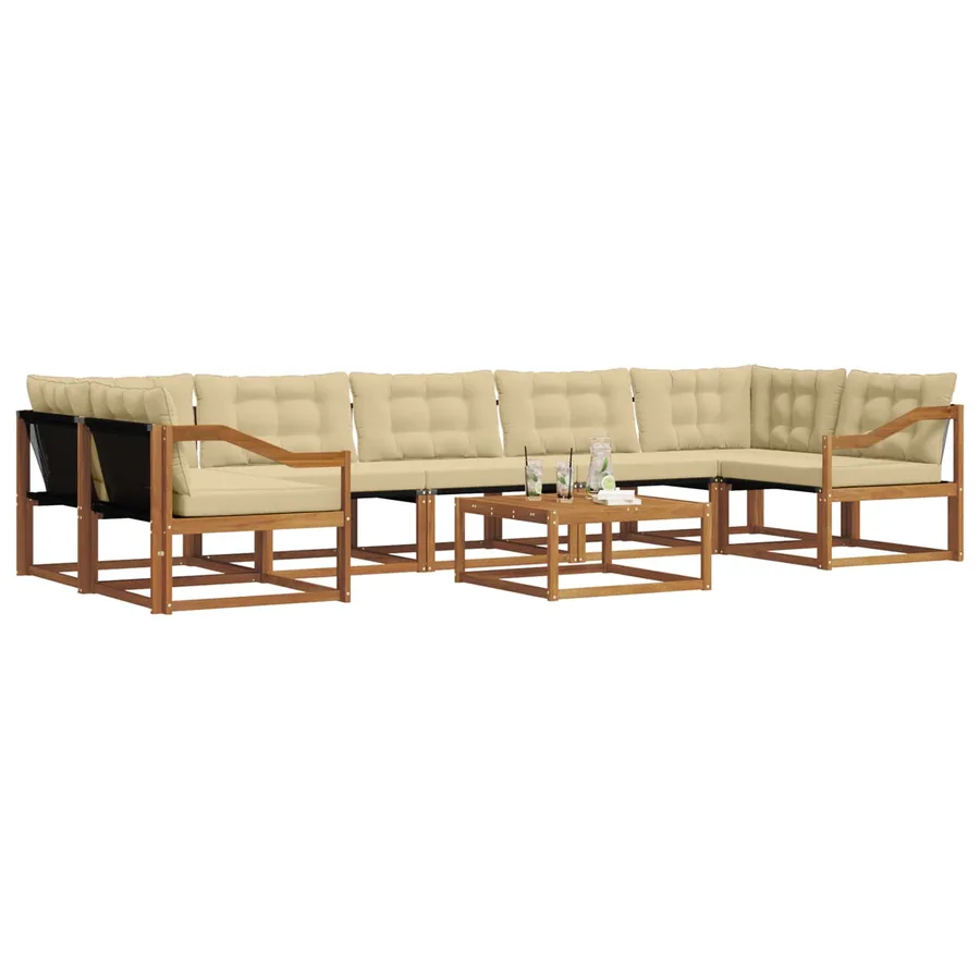 Ensemble de canapés d'extérieur 8 pcs Naturel et Beige - 3