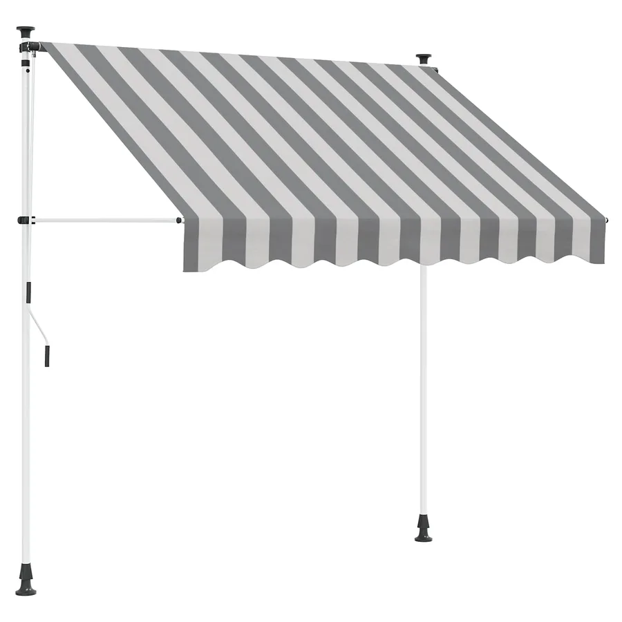 Auvent rétractable manuel Anthracite et blanc 100 cm - 2