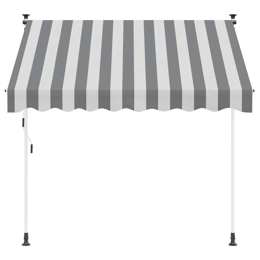 Auvent rétractable manuel Anthracite et blanc 100 cm - 3