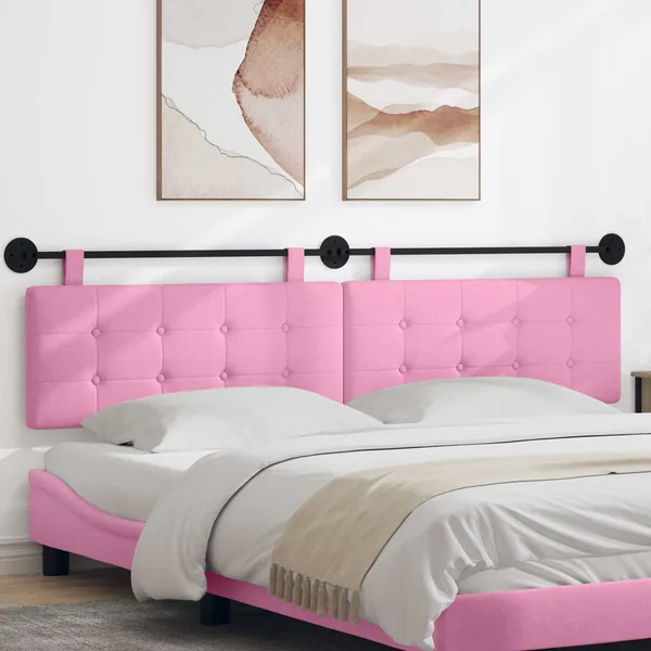 Tête de lit suspendue Rose tissu