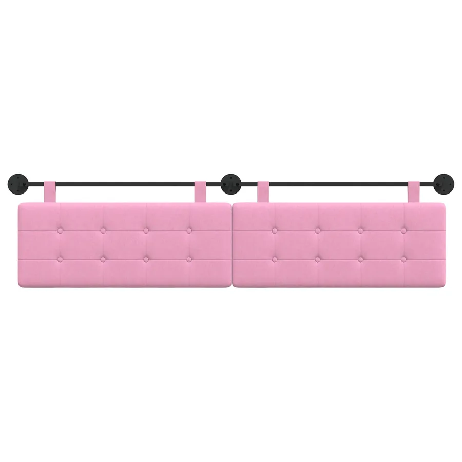 Tête de lit suspendue Rose tissu - 5