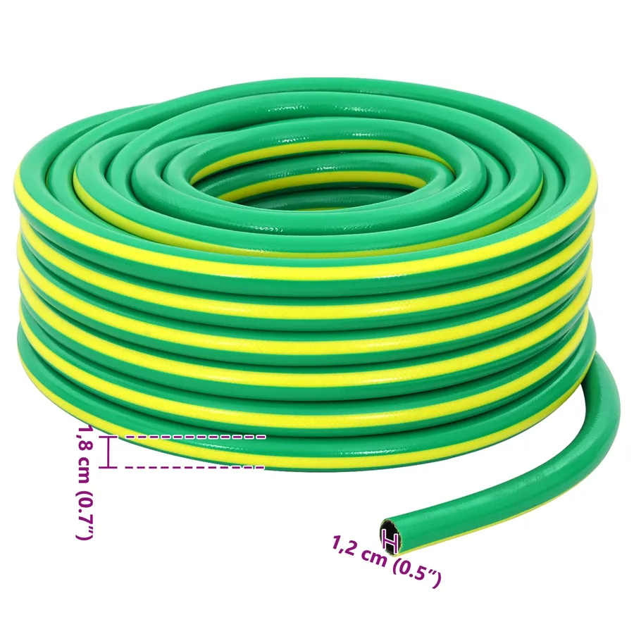 Tuyau de jardin 5 couches Vert et jaune 1 / 2'' 50 m PVC - 6