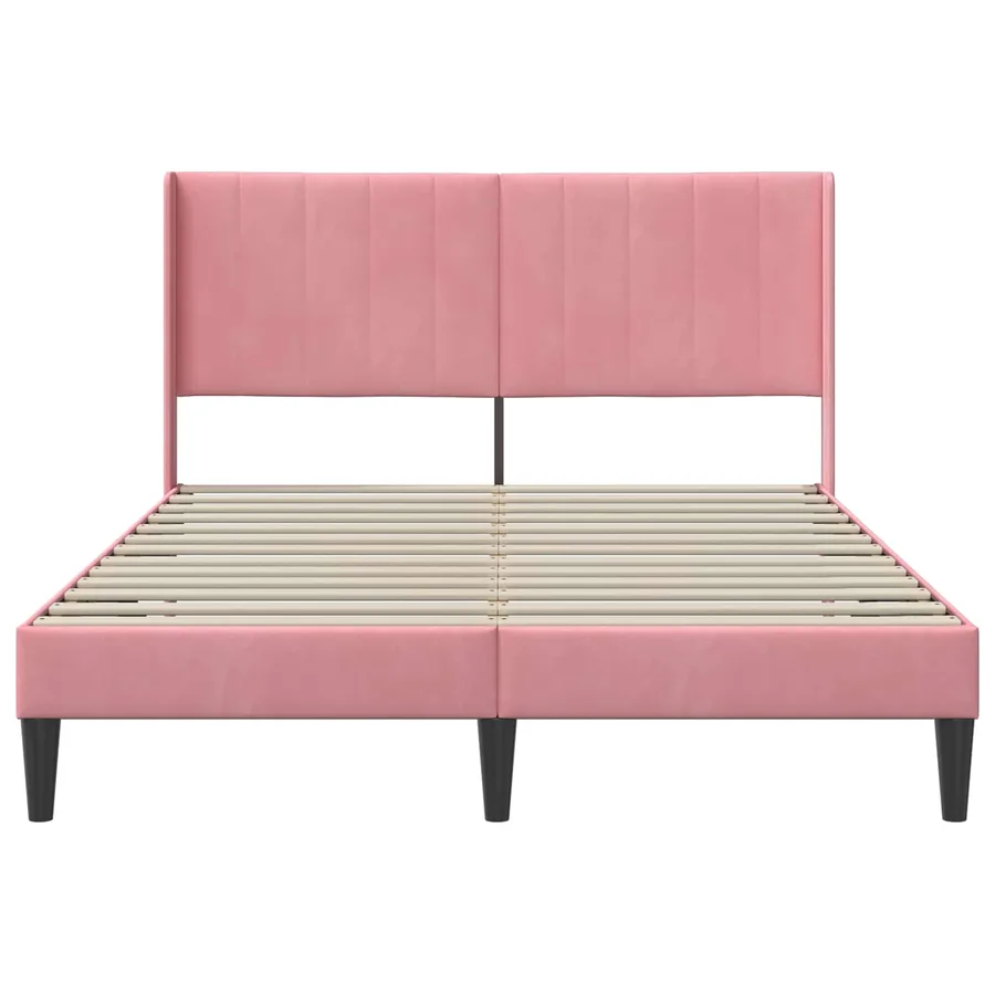 Cadre de lit avec tête de lit Rose 160 x 200 cm Velours - 4