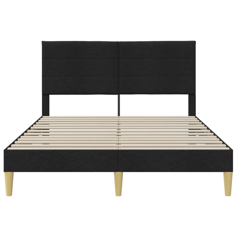 Cadre de lit avec tête de lit Noir 120 x 190 cm Tissu - 4