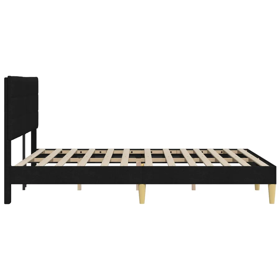 Cadre de lit avec tête de lit Noir 120 x 190 cm Tissu - 5