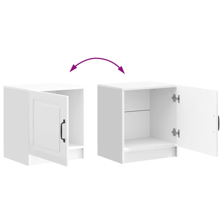 Cabinet de chevet Blanc brillant 43 x 34,5 x 47 cm - 10