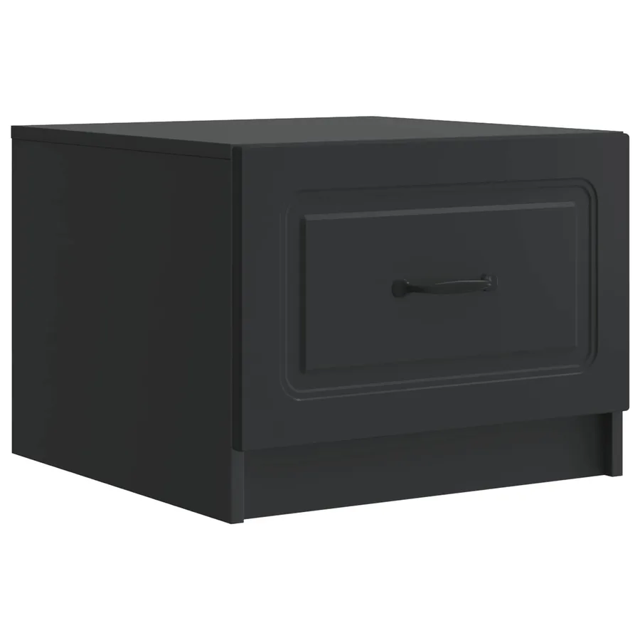 Table basse avec tiroir Noir 49 x 50 x 37 cm Bois d'ingénierie - 2