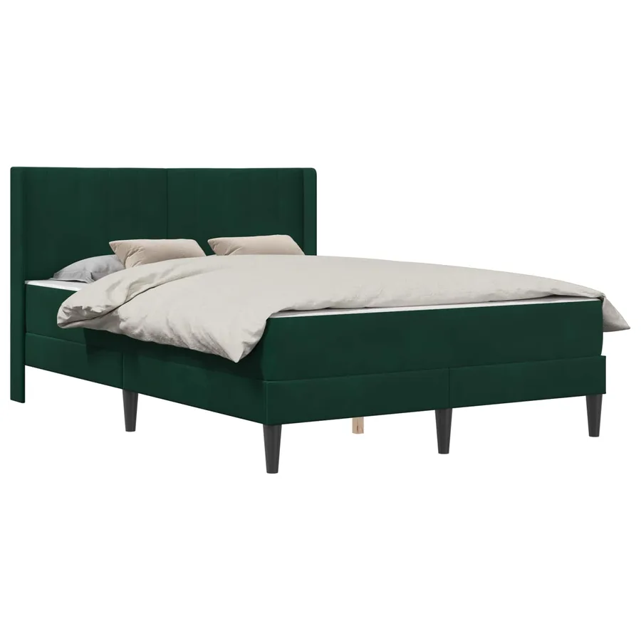 Cadre de lit avec matelas Vert foncé 160 x 200 cm Velours - 2