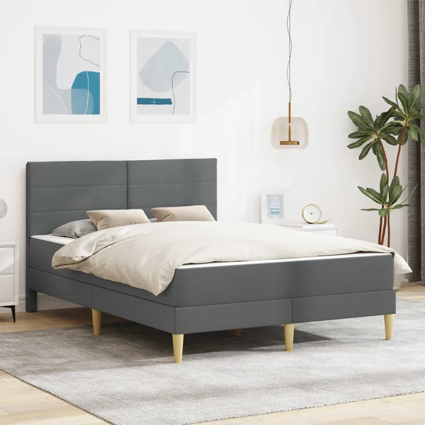 Cadre de lit Gris foncé 120 x 190 cm Polyester