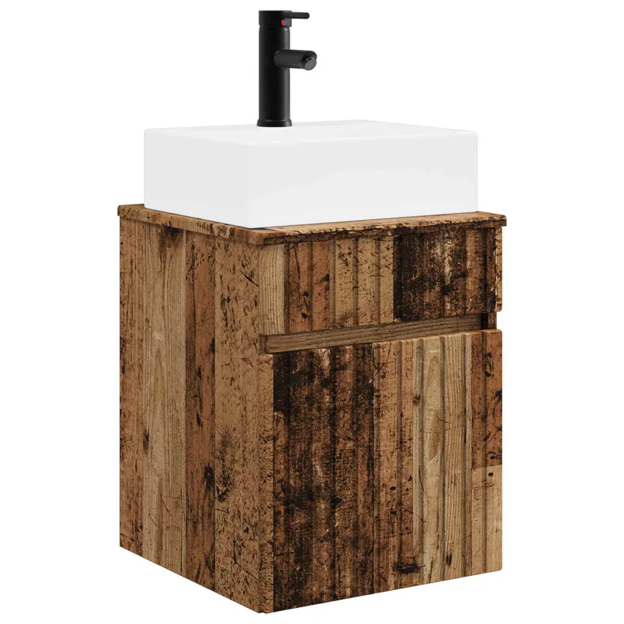 Meuble-sèche avec évier mural Bois ancien 39 x 41 x 62,5 cm - 2