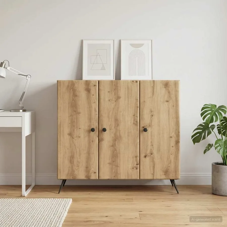 Buffet Chêne artisanal 89 x 34,5 x 80 cm Bois d'ingénierie - 4