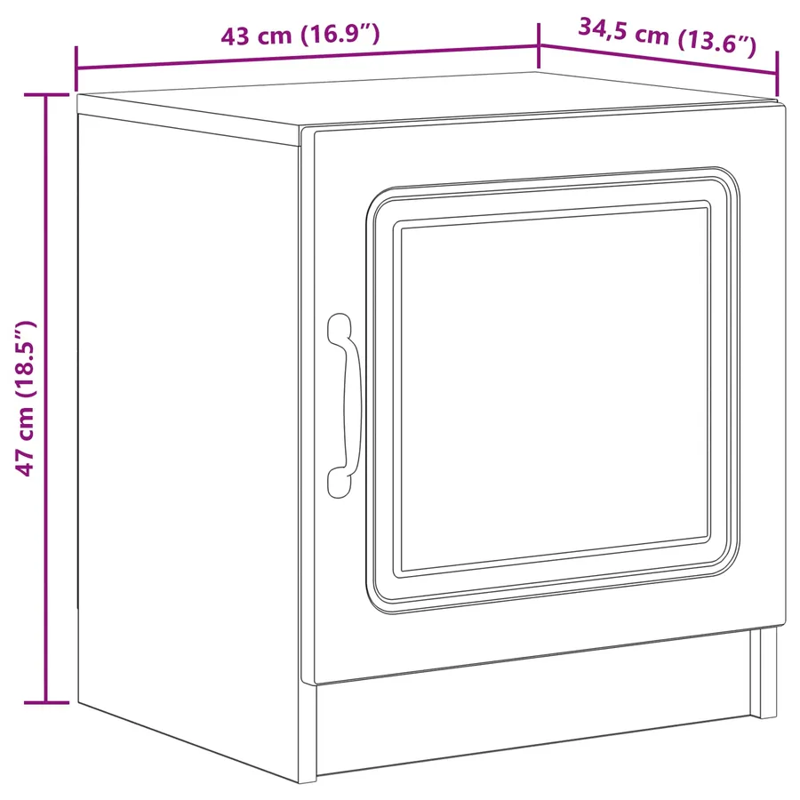 Cabinet de chevet 2 pcs Blanc 43 x 34,5 x 47 cm - 13