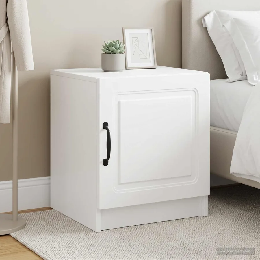 Cabinet de chevet 2 pcs Blanc 43 x 34,5 x 47 cm - 4