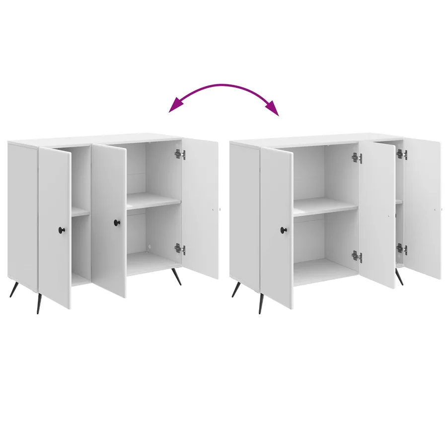Buffet Blanc brillant 89 x 34,5 x 80 cm Bois d'ingénierie - 11