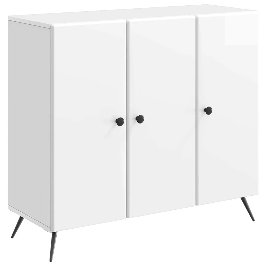 Buffet Blanc brillant 89 x 34,5 x 80 cm Bois d'ingénierie - 2