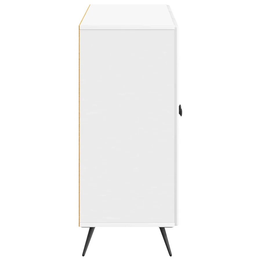 Buffet Blanc brillant 89 x 34,5 x 80 cm Bois d'ingénierie - 7
