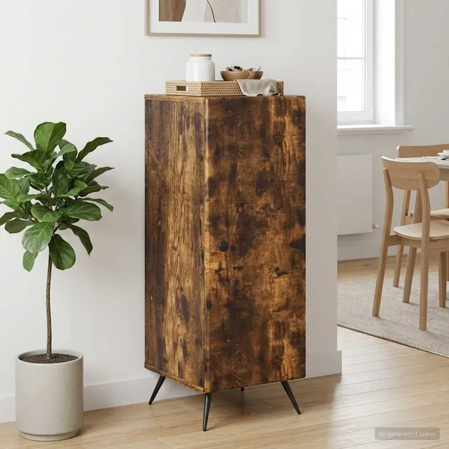 Buffet Chêne fumé 33 x 34,5 x 90 cm Bois d'ingénierie - 4