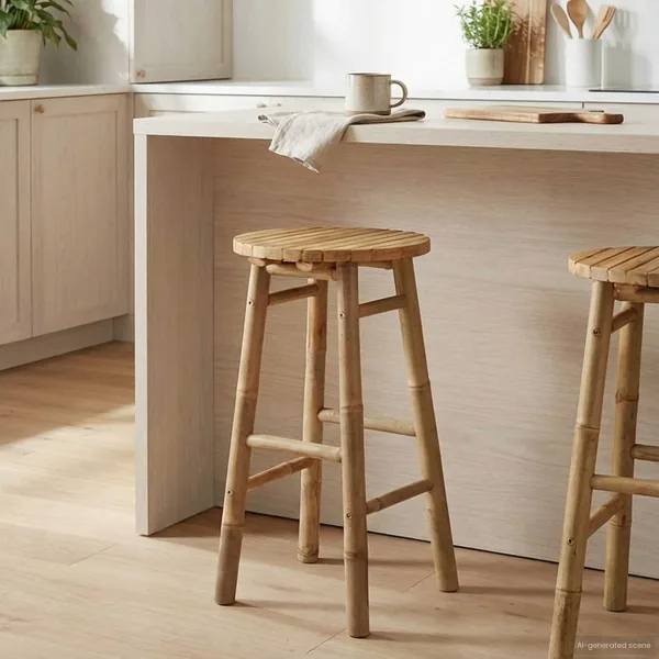 Tabouret de Jardin Naturel Ø 38 x 68 cm Bambou