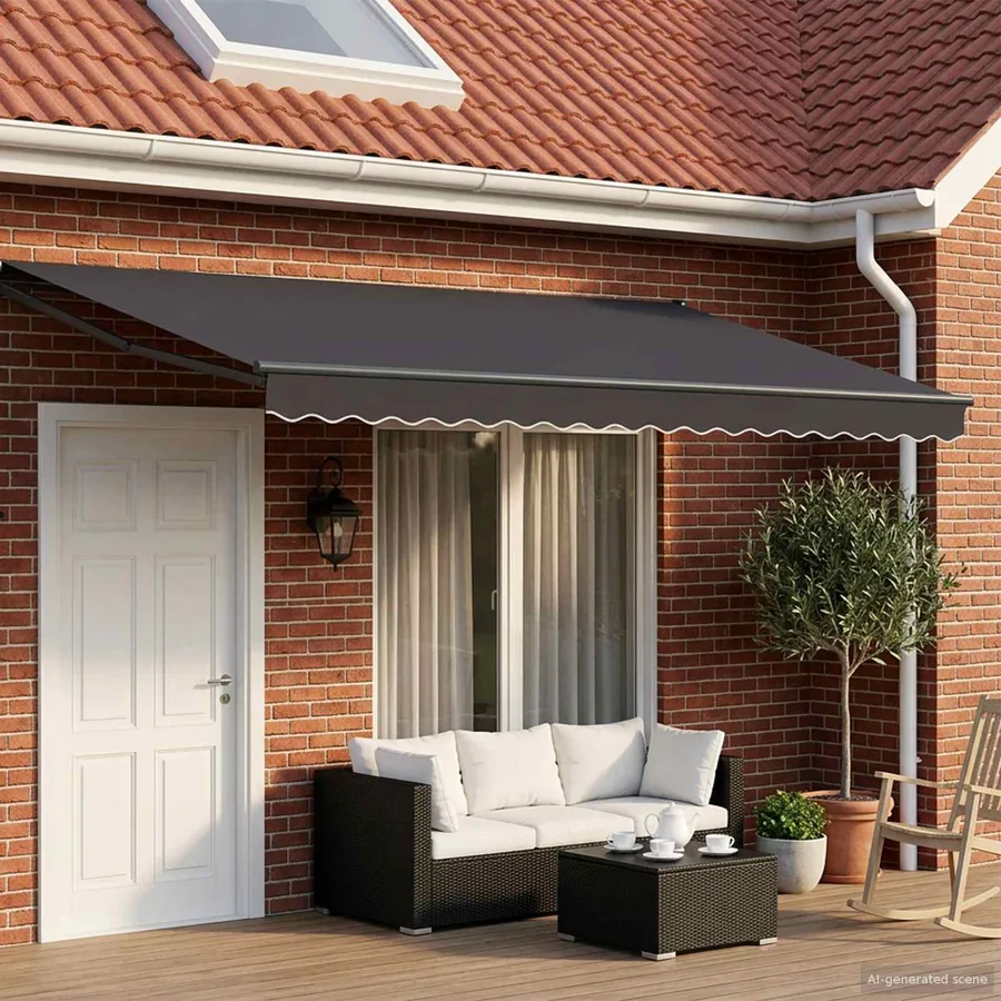 Auvent rétractable Anthracite 4 x 2 m