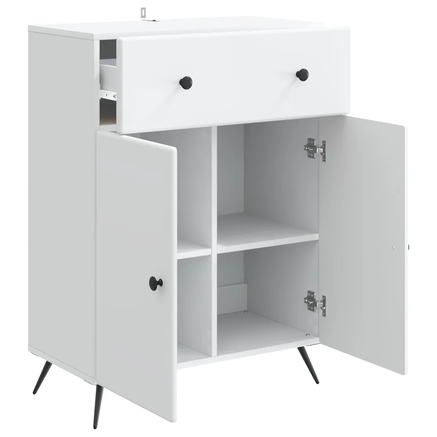 Buffet Blanc 66 x 34,5 x 90 cm Bois d'ingénierie - 5