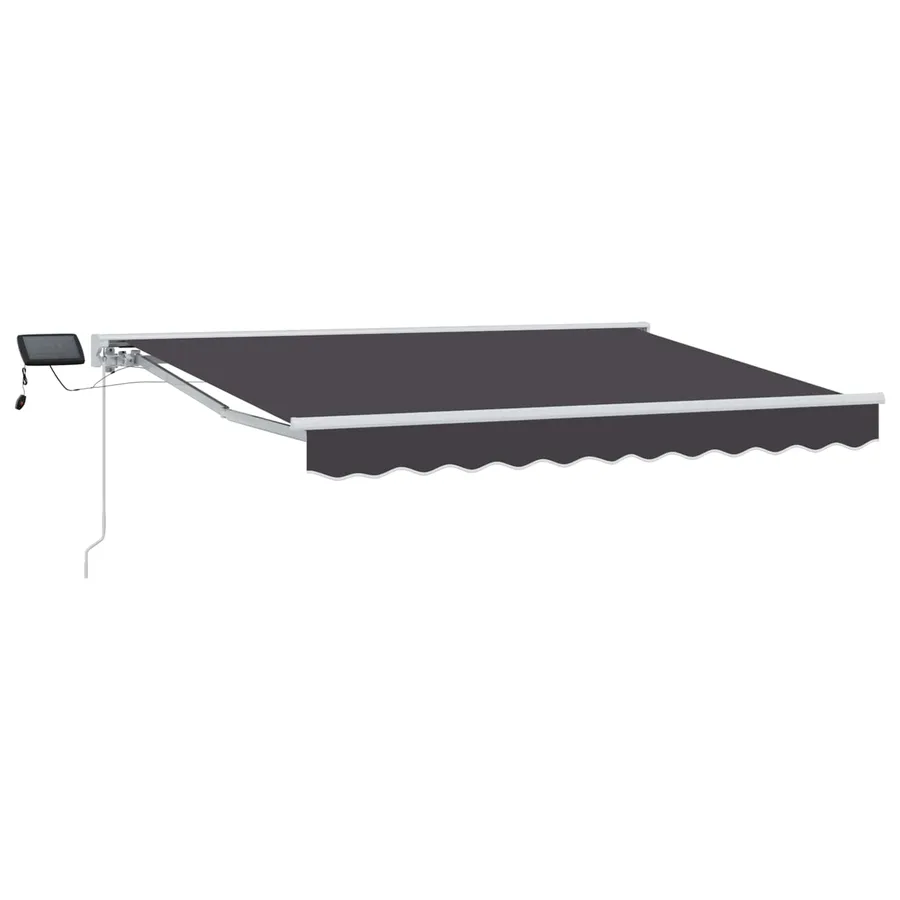 Cadre de store manuel avec LEDs Blanc et anthracite 3,5 x 2 m - 2