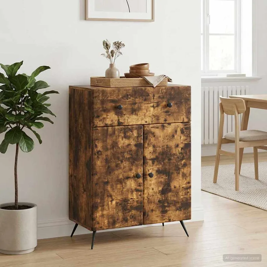 Buffet Chêne fumé 66 x 34,5 x 90 cm Bois d'ingénierie - 4
